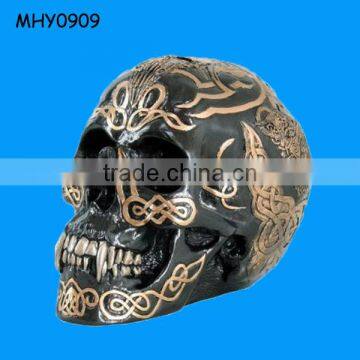 Black scary collectible Resin Skull