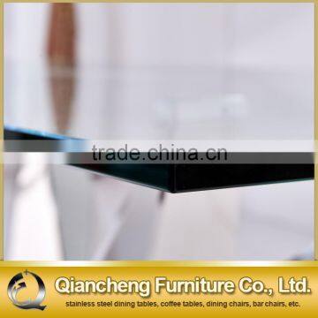 Stainless Steel Dining Table With Glass Set Metal Table photo-5