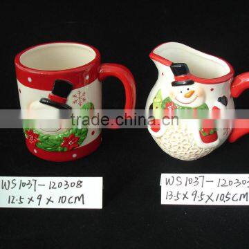 Low Price Ceramic Snowman Pattern Mug