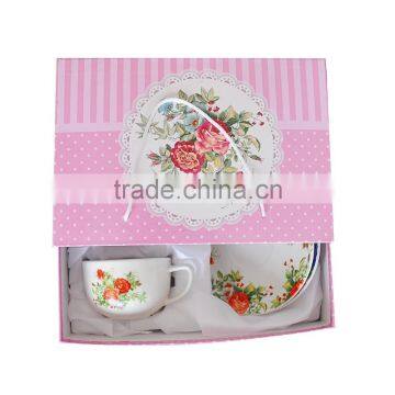 Ceramic Cup&saucer Set With Decal, Porcelain With Gift Box photo-2