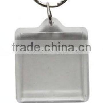 Promotional mini square shape gift photo frame clear plastic key ring