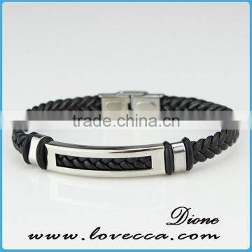 Jenia Cross Fashion Genuine Leather Braided Mens Leather Bracelet