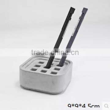 Desktop Use concrete storage box handmade square cement pen holder