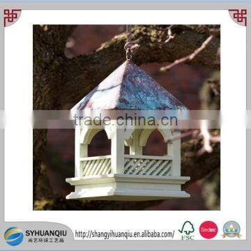 Wooden bird cage with pavilion shape