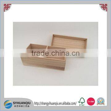 Cheap unfinished wooden tea box with moved lid