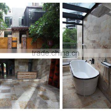 Beige And Brown Travertine Wall And Floor Tiles