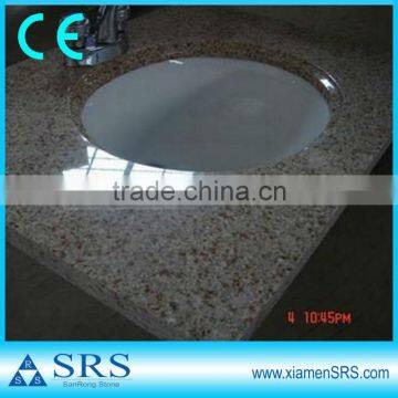 Natural granite bathroom countertops with built in sinks