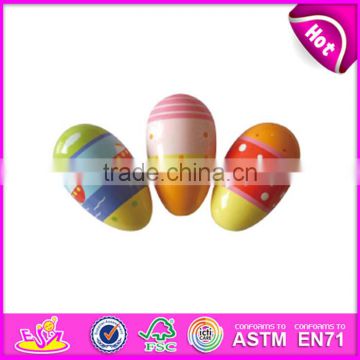 Customize musical instrument colourful mini wooden egg shaker for kids W07I076