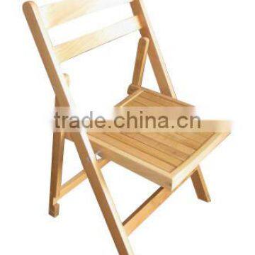 Natural Wood Folding Chair Parts With PVC Pad for Banquet Rental photo-4
