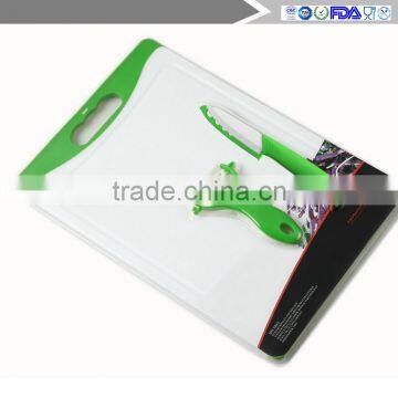 Large Plastic Cutting Board (green) Drop Tank Includes Free Ceramic Peeler and 3 "ceramic Paring Knife photo-4