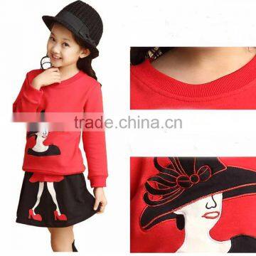 2Pcs/set New Kids Clothes Girls Clothing Sets Baby Girl Cartoon T-shirt Skirt Children Girl Dress Clothes Winter Warm 8-16 Years photo-4