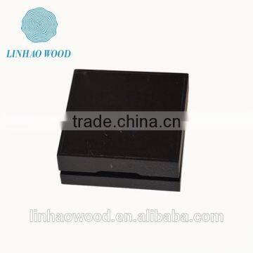 luxury black painted wooden necklace package box,square wooden necklace storagebox