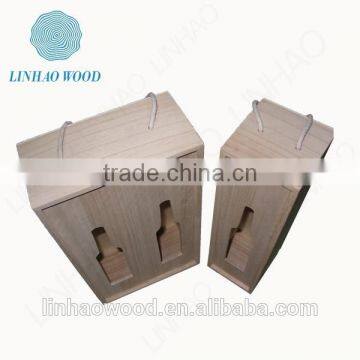 natural wooden wine box with lids and handles,wine bottle storage box