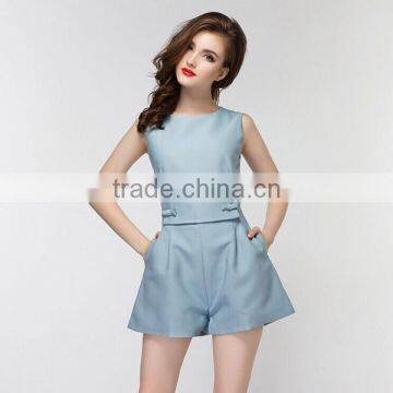 New Fashion Korean Style Women Casual Romper Sleeveless Short Adult Romper photo-3