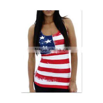 American Flag Black White Tees Latest New Design Short Style Lady Printing Graphic t Shirt for Women photo-6