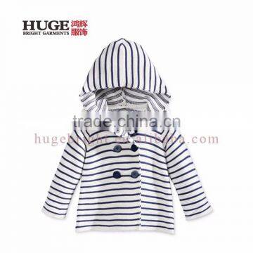 Button Closures Hooded Sweaters For Children