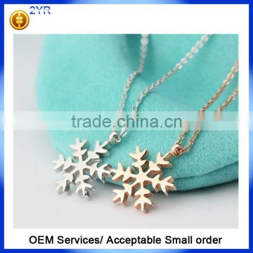 Wholesale new fashion European Christmas style 925 sterling silver snow chain necklace