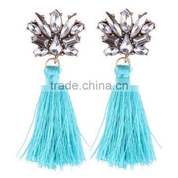 Bohemian Jewelry Fashion Alloy Plated With Colorful Tassel Dangle Earrings photo-3
