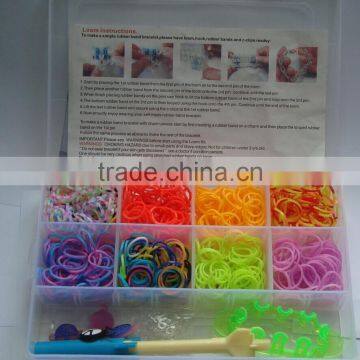 Rainbow Color Silicone Band Loom Kits/ DIY Rainbow Rubber Band Bracelet /colorful Latex Free Loom Bands photo-2