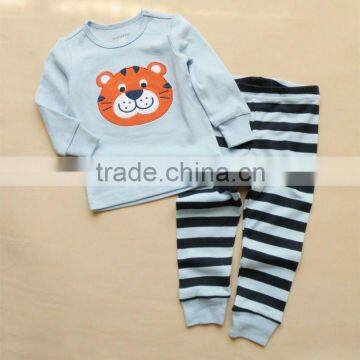 2011 autumn baby clothes set 100% cotton embroider pajamas