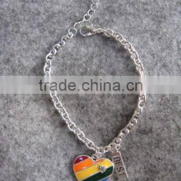 Gold Love Letter Charm Suede Leather Bracelet Custom Logo Charm Leather Bracelet photo-6