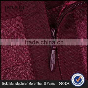 MGOO Wholesale Beautiful Women Dress Custom OEM/ODM Deep V Neck Bandage Dress Sexy Party Red Color Dress H701 photo-5