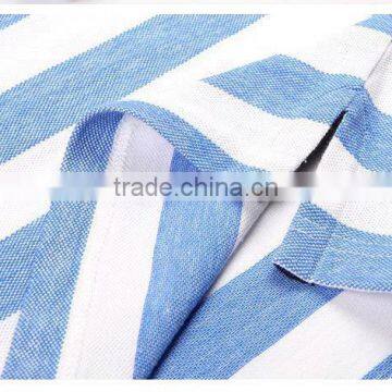 High Quality Latest White And Green Stripe Polo Shirts Pattern For Men 100% Cotton photo-6