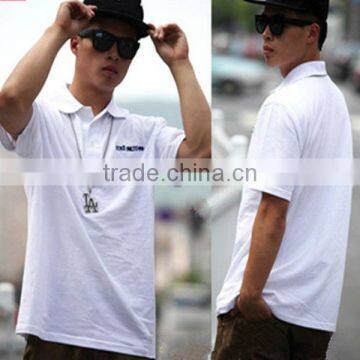 Cotton polyester blend embroidered logo polo shirts collar design