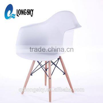 LS-4012 Italian Design TATAMI Plastic Leisure Chairs With Arms and Wood Legs photo-6