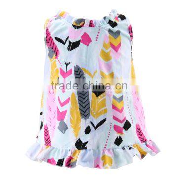 Latest Party TOP Designs Photos Lovely Baby Girls Feather Top Designer One Piece Party top