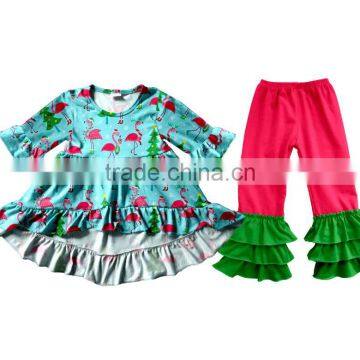2017 Yiwu Children Clothes Flamingo Christmas Clothes Autumn Outfit Beautiful Children Clothes Online photo-5