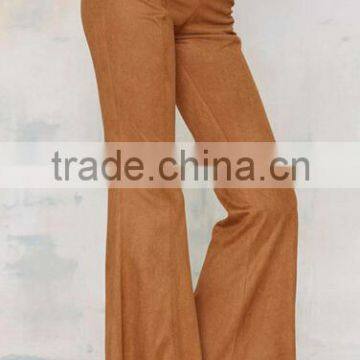 EY0116P 2016 New Style Fashion Flare Leather Pants-Black photo-2