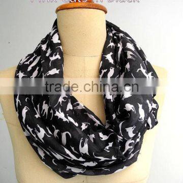 Cat Scarf Scarves Cat Infinity Scarf Chiffon Scarf Black Cat Print Shawl Gift Cat Print Shawl Gift Wrap Super Soft photo-6