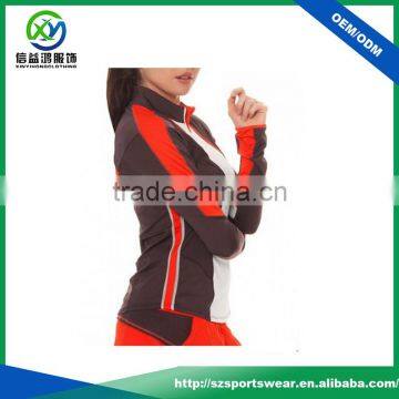 OEM Half Zip Contrast Color Splicing Polyester Cotton Women Golf Jacket photo-3