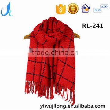Women Winter Plaid Cashmere Scarf Warm Pashmina scarf RL-241