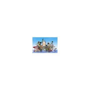 Outdoor Water Playground Equipments with water house and water slide for water park