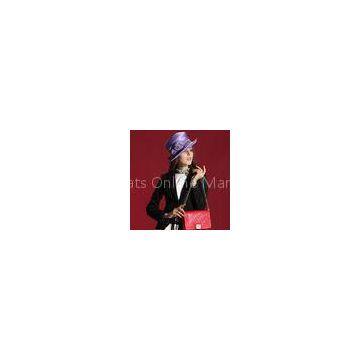 100% polyester braid Red Custom Women Church Hats for Party / T Show