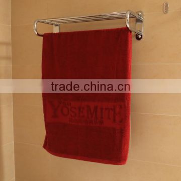 yarn-dyed dark red jacquard 100% cotton bath towel