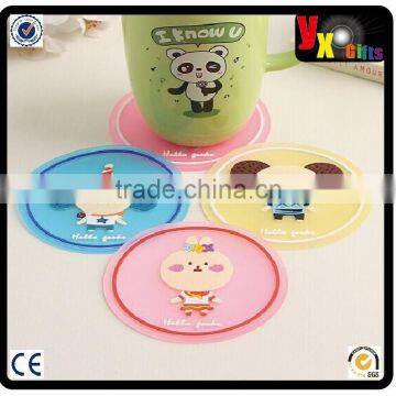 Household Round Silicone Coasters Cup Mat Table Mat Placemat Plate Mat Pot Mat kitchen tool table decoration 5p/soft pvc coaster