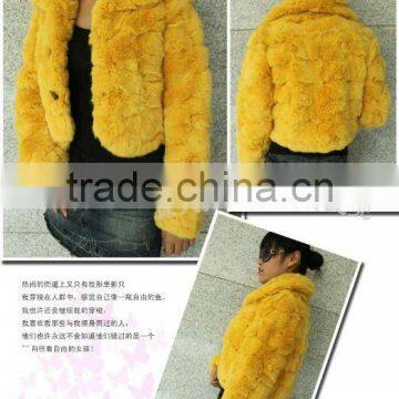 Brand new Exquisite knitted top quality charming Rabbit Hair fur coat garment JL002