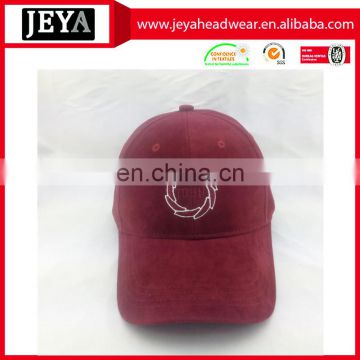 Suede baseball cap 6 panel sport cap with metal buckle