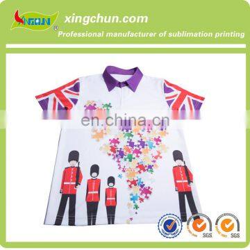 2015 new fashion design customized Britishness element English soldier sublimation printed Kid's polo Tees made in china