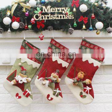 Red Santa Claus Snowman Elk Stocking Christmas Decoration