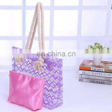 Weave Printed Clear Thick PVC Women Unique Handbags