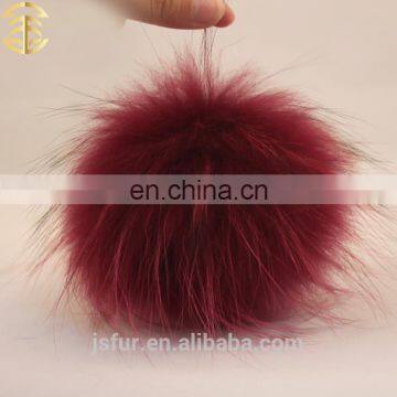 Jiaxing Accessores Genuine Fur Ball Red Wine Raccoon Pom Poms