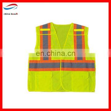 Hi-vis reflective tape roadway warning vest for women workers