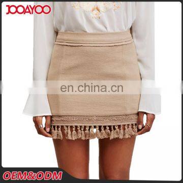Custom Made Latest Modern Design Winter Ladies Mini Skirts Grils Short High Waist Wrap Skirt