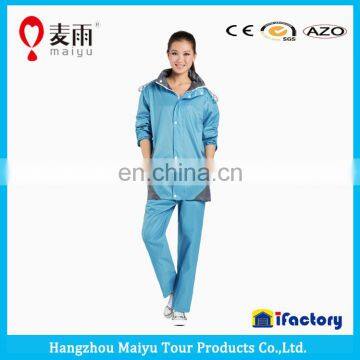 Maiyu Waterproof Blue pu Rain Jacket photo-2