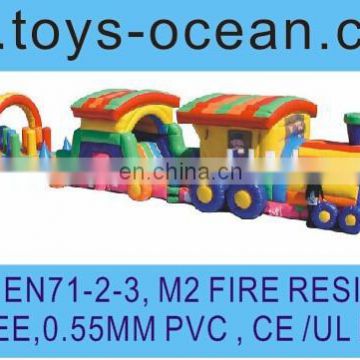 inflatable long train bounce game /magnetic train game/inflatable train amusement equipment