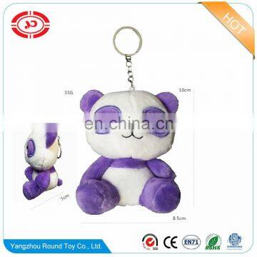 Purple panda plush soft stuffed kids gift keychain cheap fancy CE toy